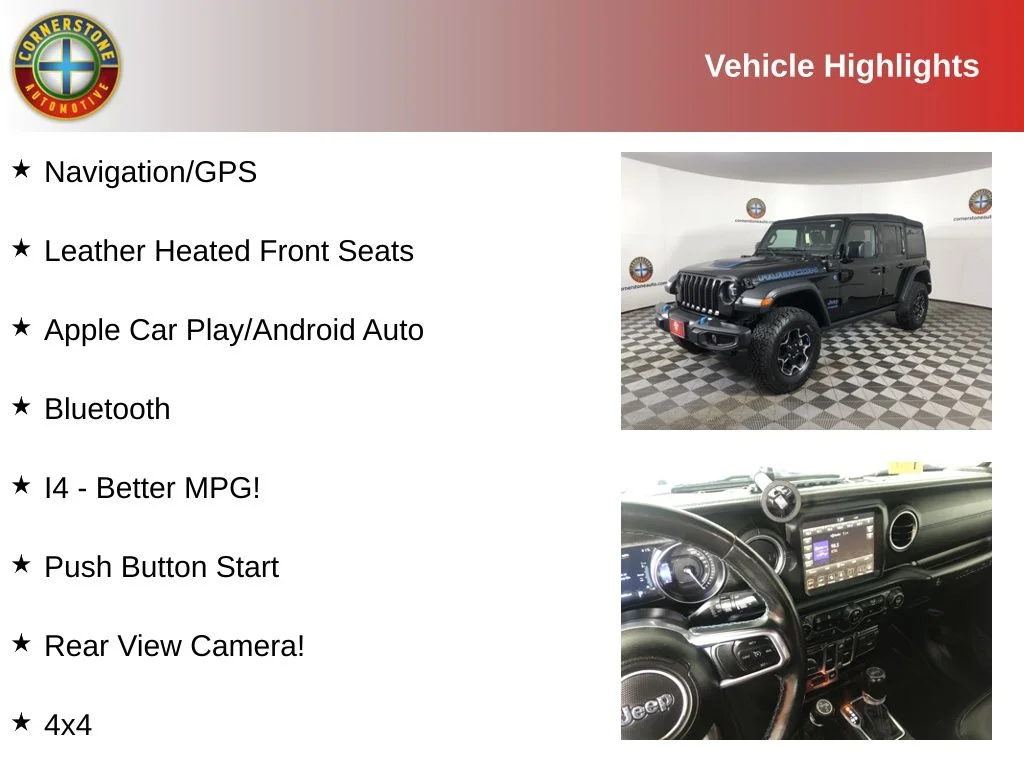 Used 2022 Jeep Wrangler Unlimited Rubicon 4XE with VIN 1C4JJXR66NW121153 for sale in Elk River, Minnesota
