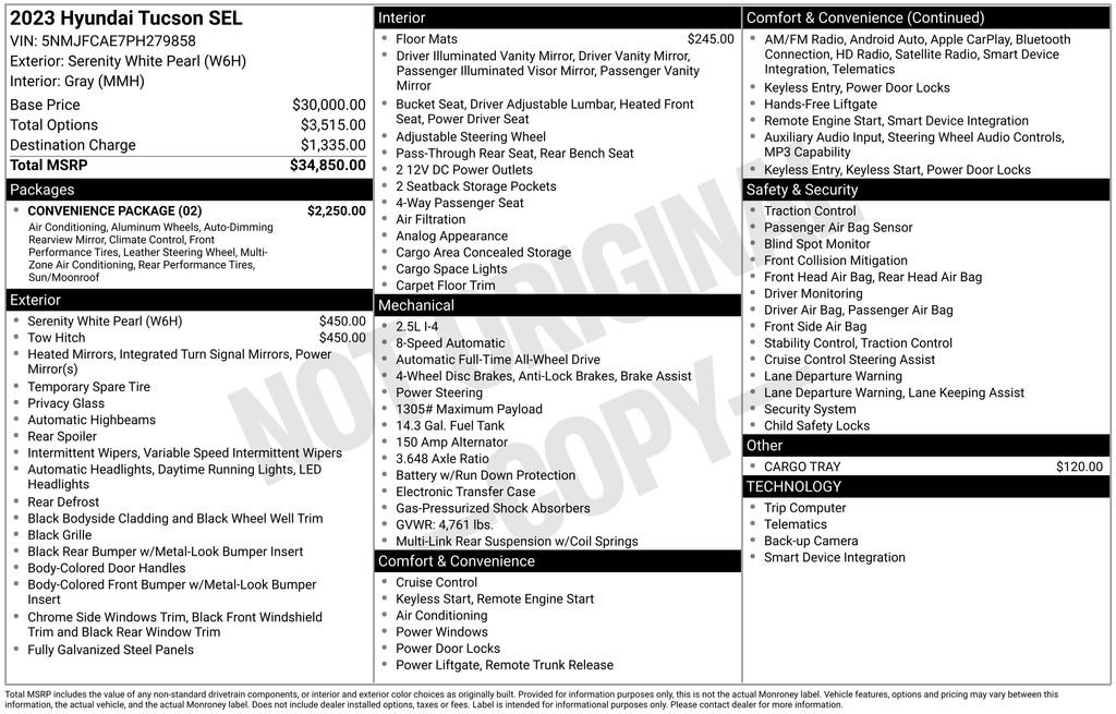 Used 2023 White Hyundai SEL image 2