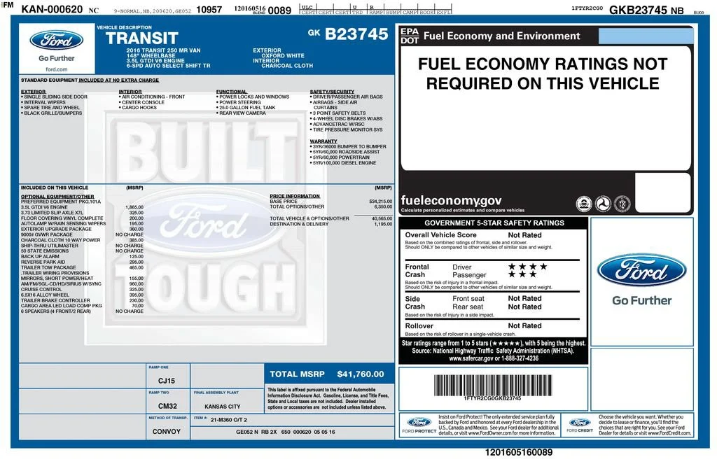 Used 2016 White Ford T-250 148 MD RF S image 33
