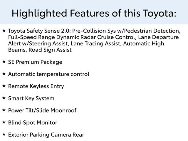 Used 2020 White Toyota SE image 1