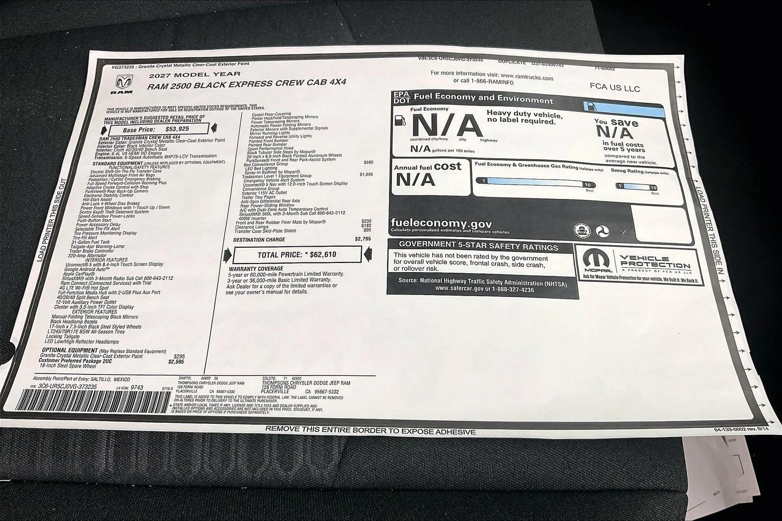 2027 RAM Ram 2500 Pickup Tradesman/Black Express - Photo 21