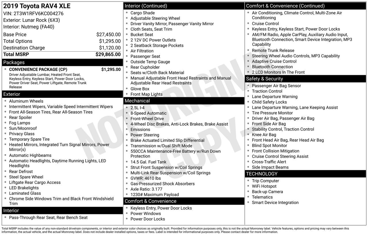 Used 2019 Gray Toyota XLE image 38