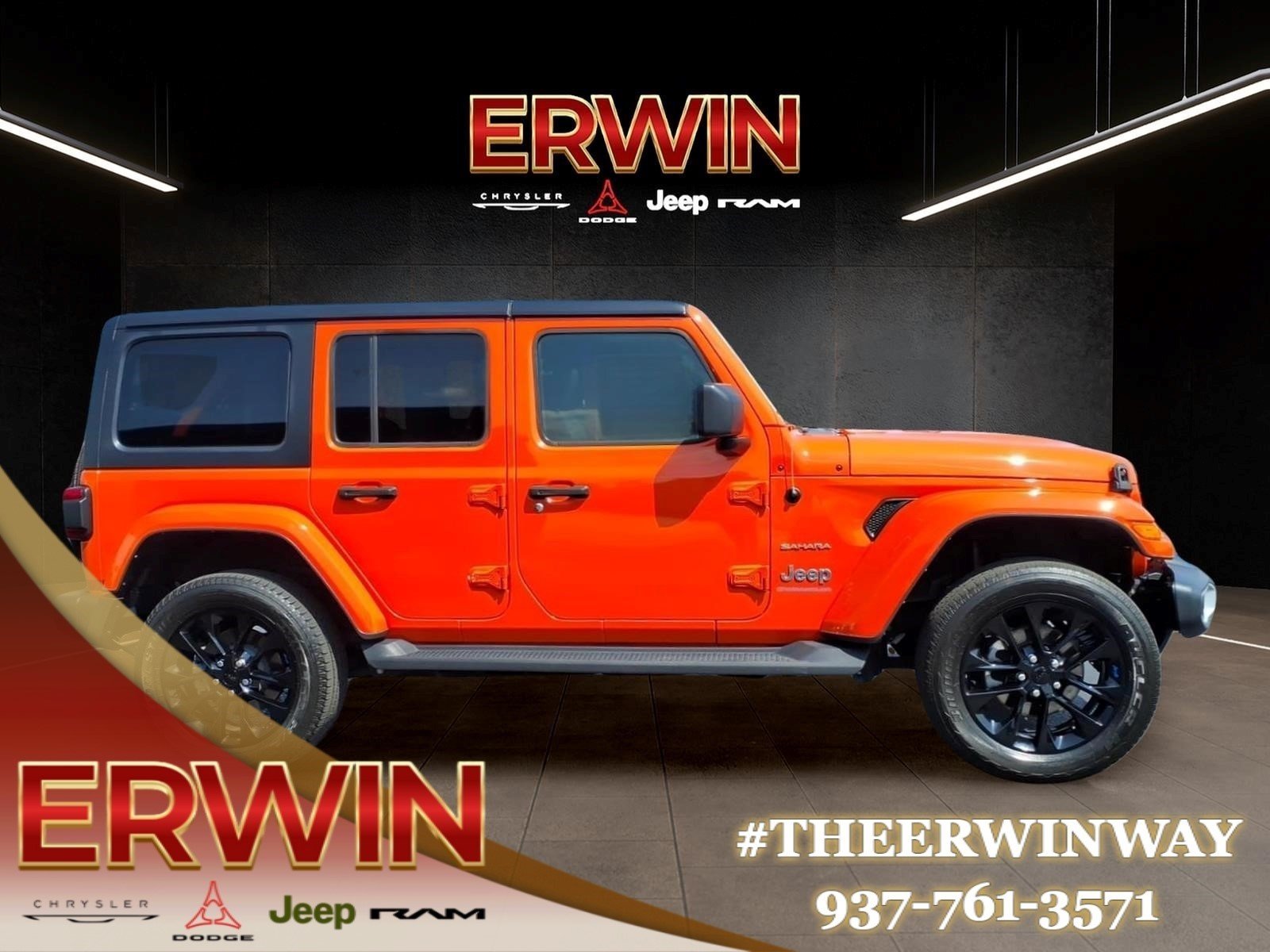 Used 2023 Orange Jeep Sahara 4xe image 8