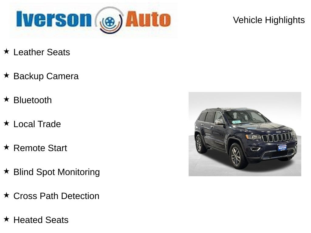 Used 2018 Jeep Grand Cherokee Limited with VIN 1C4RJFBG0JC122732 for sale in Huron, SD