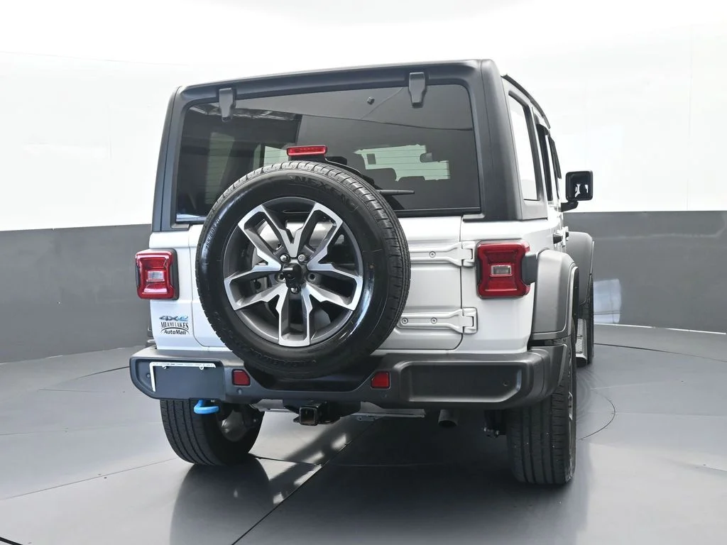 Used 2024 Bright White Clearcoat Jeep Sport S 4xe image 5