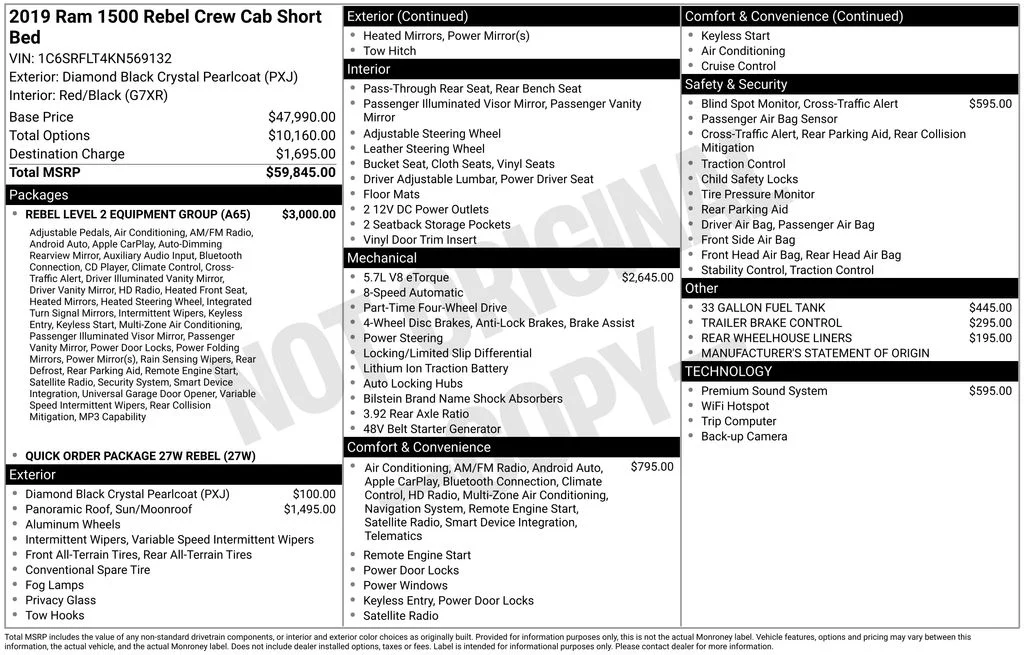 Certified Used 2019 Black Ram Rebel image 7
