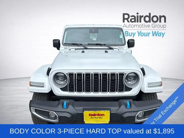 Used 2024 Bright White Clearcoat Jeep Sahara 4xe image 2
