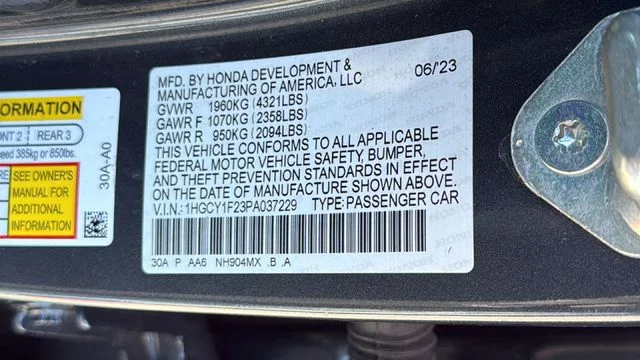 Used 2023 Black Honda LX image 30