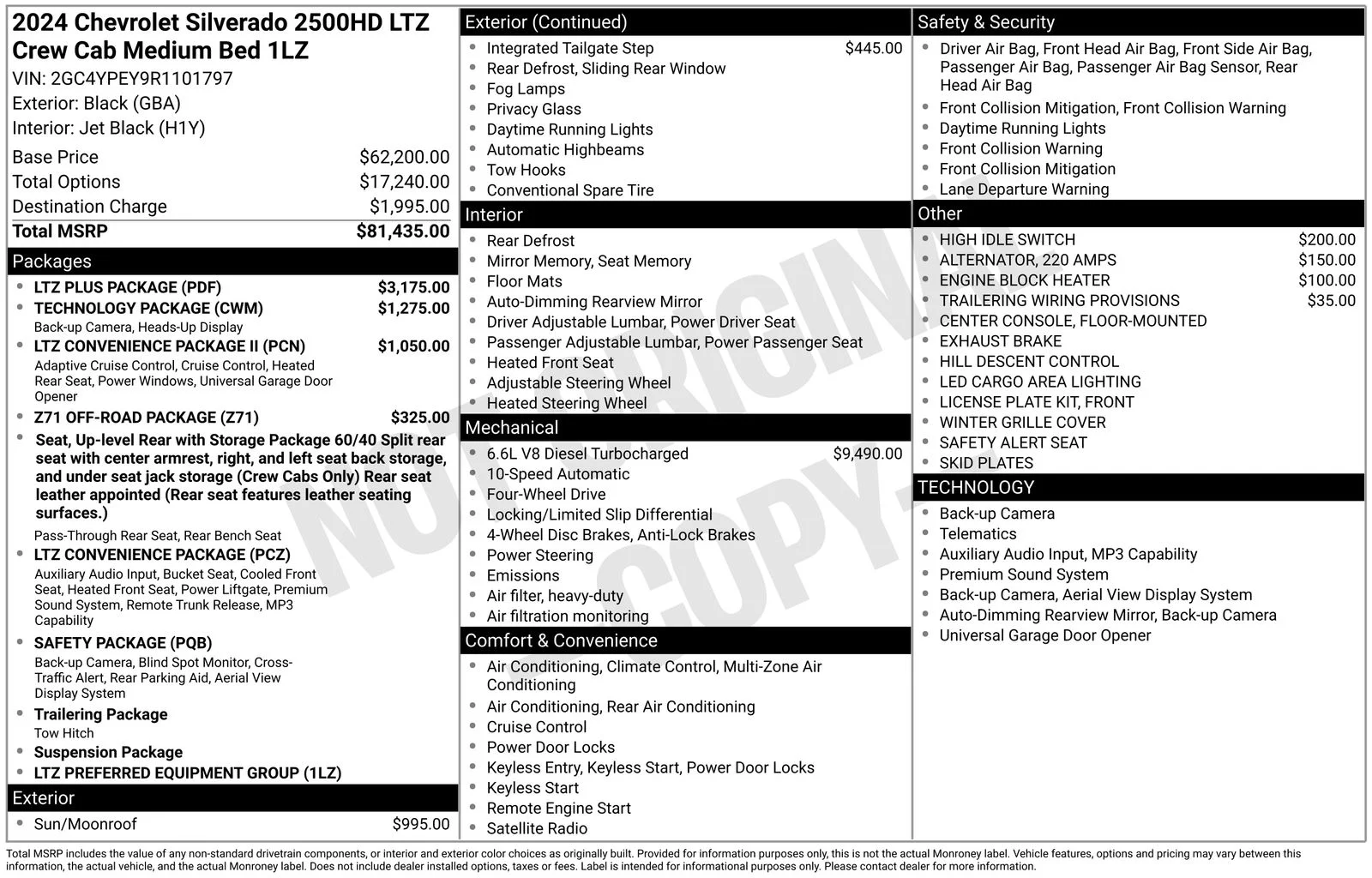 Used 2024 Black Chevrolet LTZ image 93
