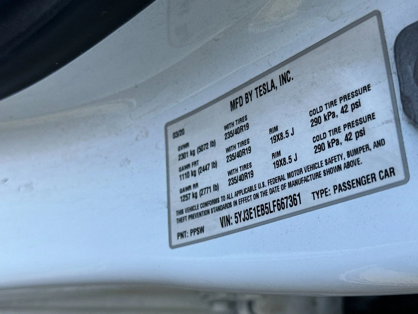 Used 2020 Pearl White Multi-Coat Tesla Long Range image 26