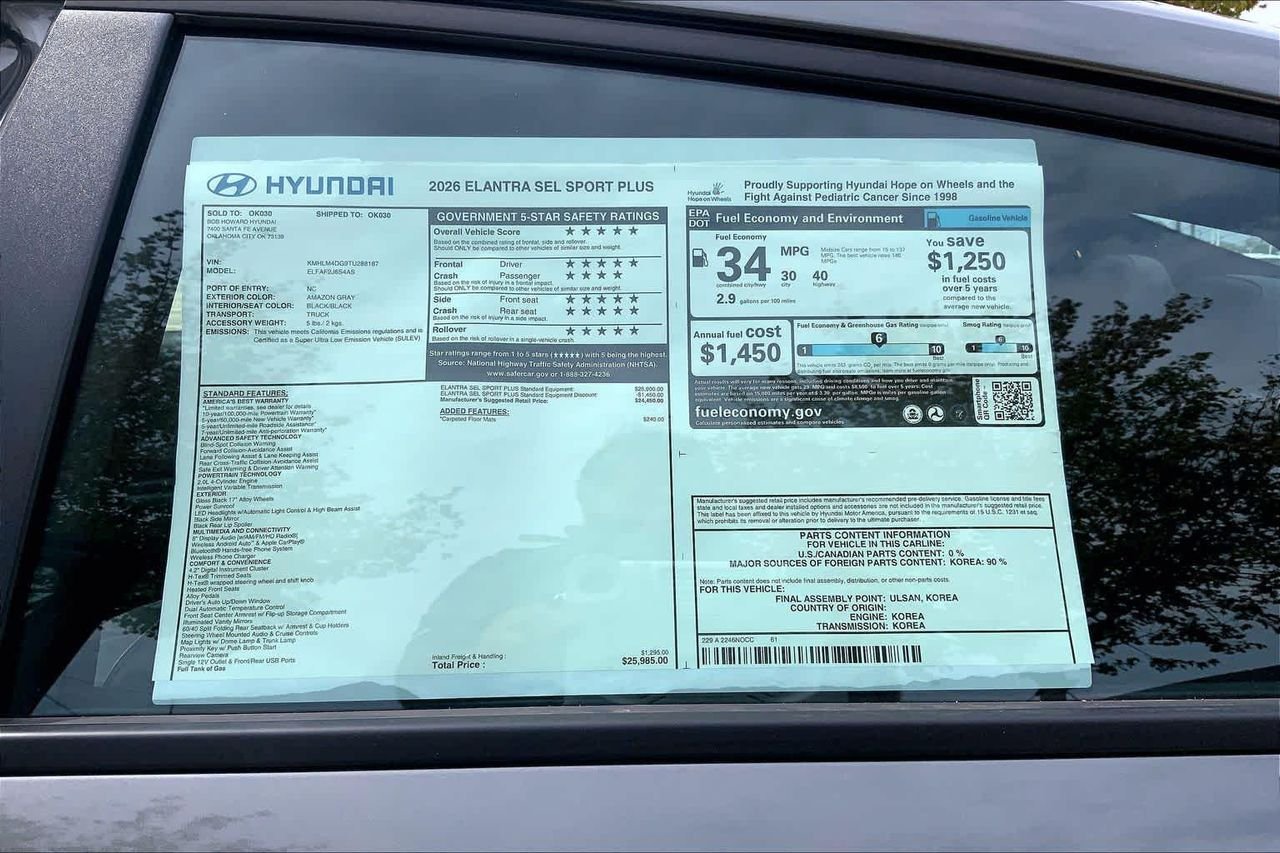 New 2026 Amazon Gray Hyundai SEL Sport Plus image 17