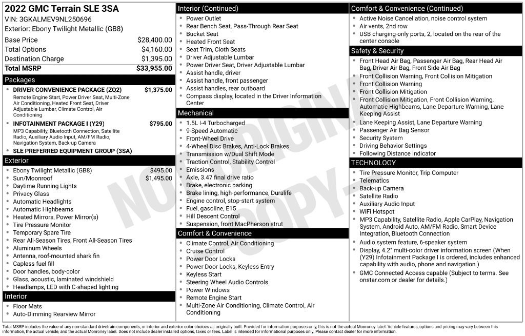 2022 GMC Terrain SLE