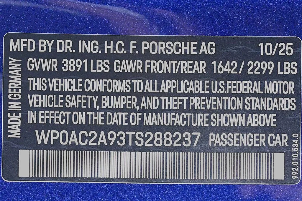 Used 2026 Gentian Blue Metallic Porsche GT3 image 37