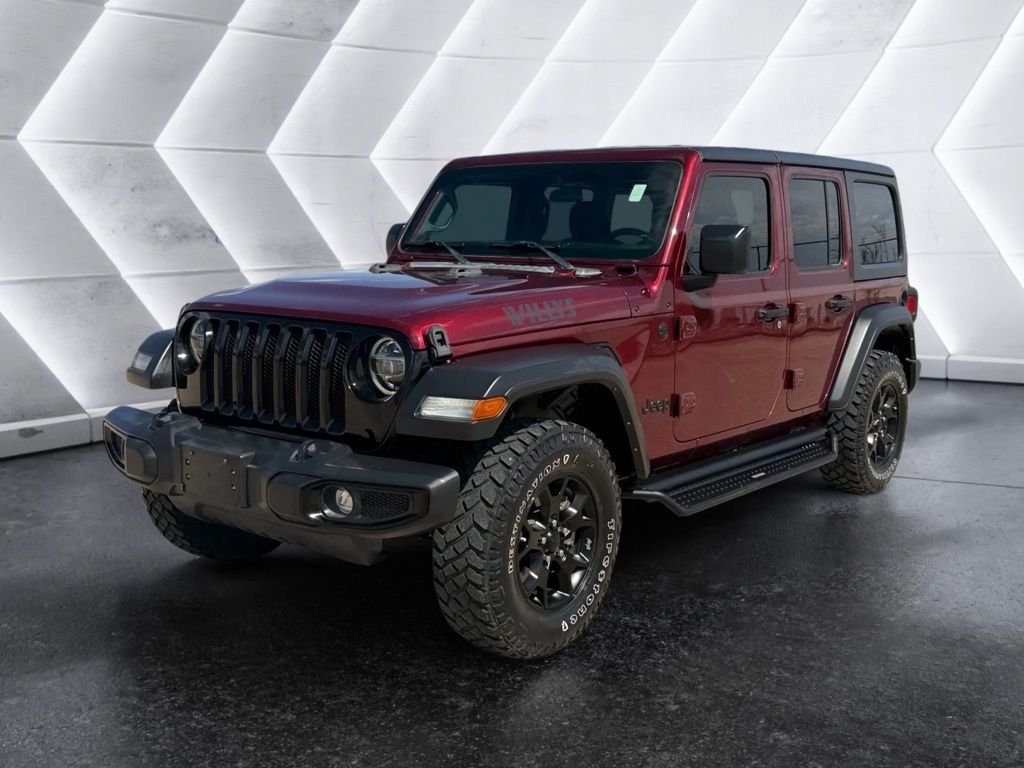 Used 2021 Red Jeep Unlimited Willys image 5