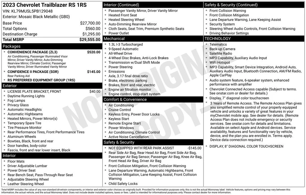 Used 2023 Black Chevrolet RS image 17