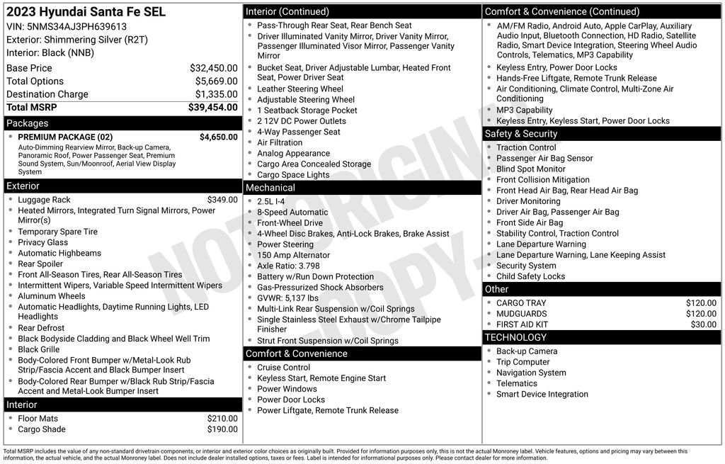 Used 2023 Shimmering Silver Pearl Hyundai SEL image 11