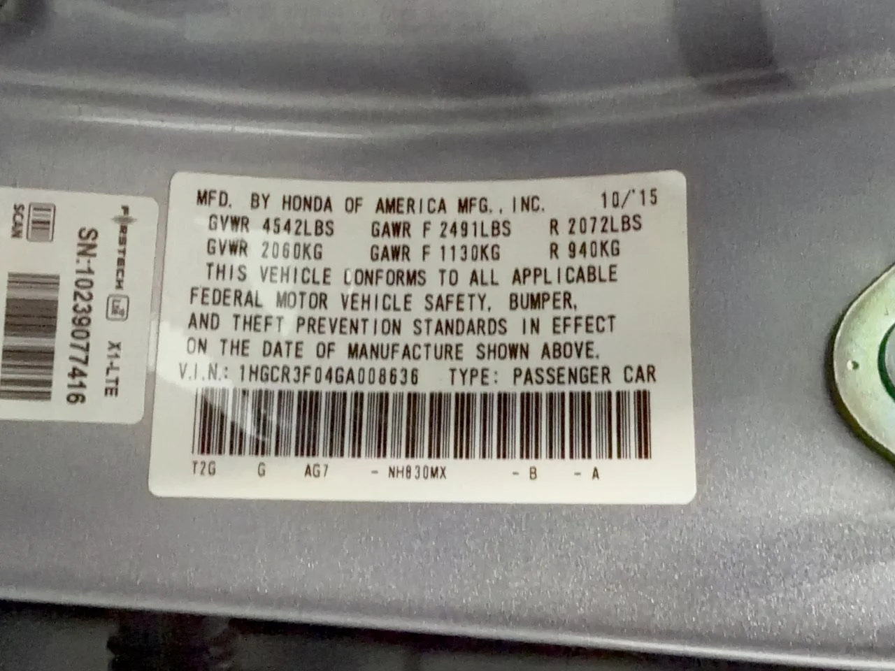 Used 2016 Lunar Silver Metallic Honda EX-L image 31