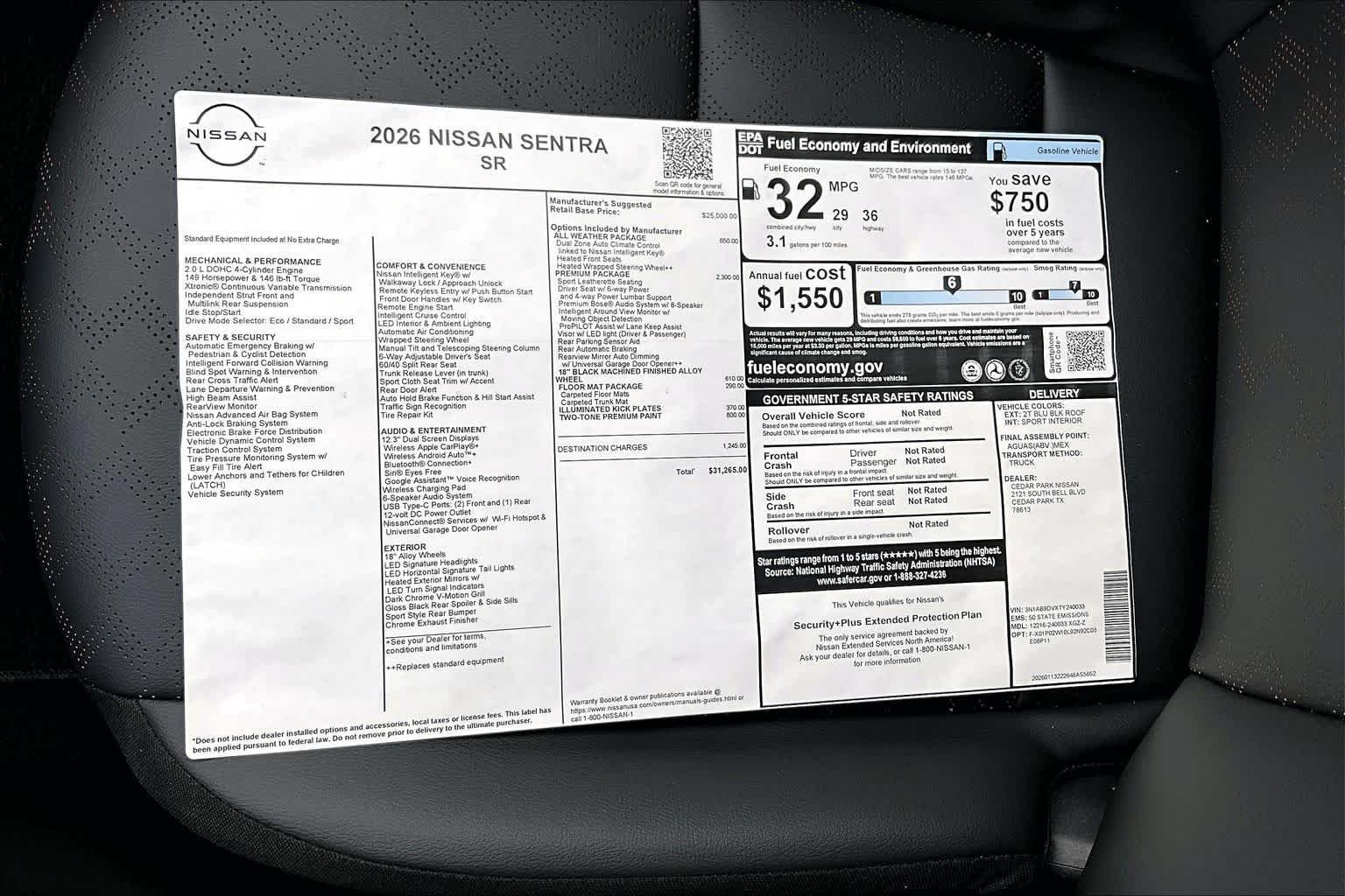 New 2026 Bluestone Pearl/Super Black Nissan SR image 21