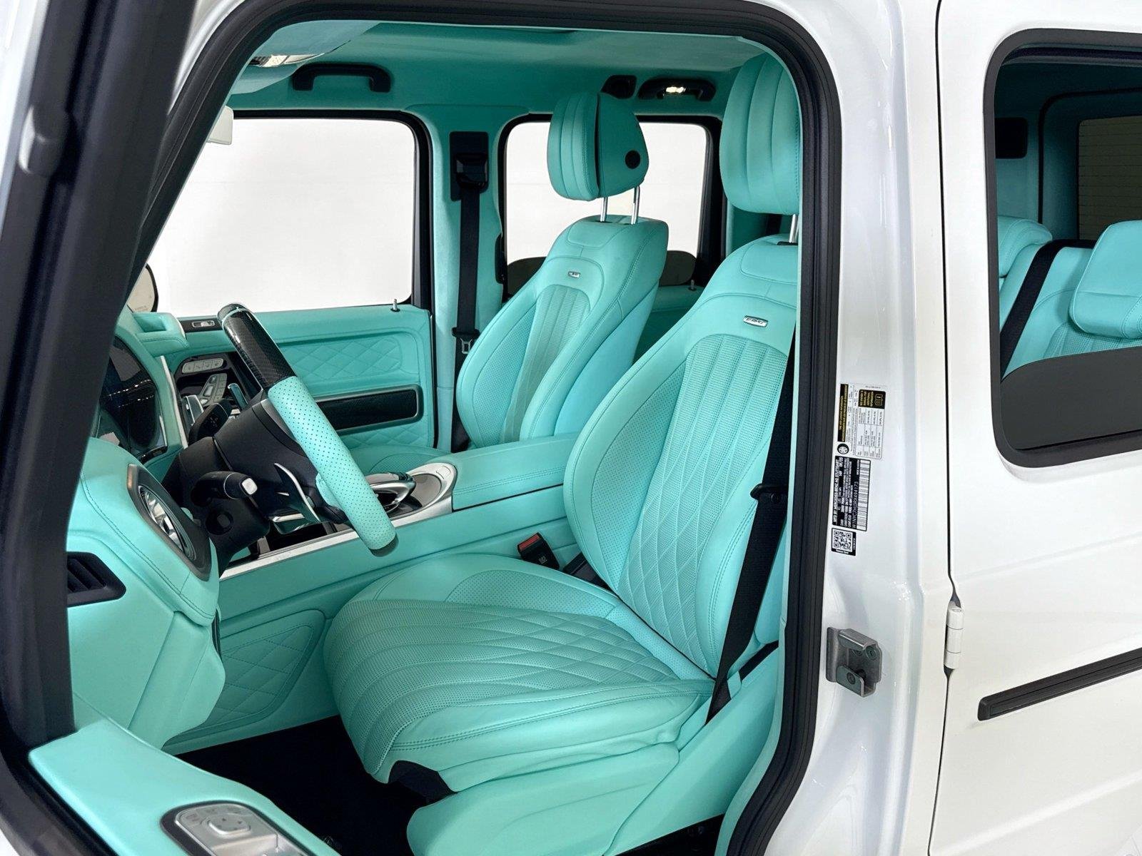 Used 2024 Polar White Mercedes-Benz AMG® G 63  Brabus Custom Widebody / Custom Tiffany Interior image 14