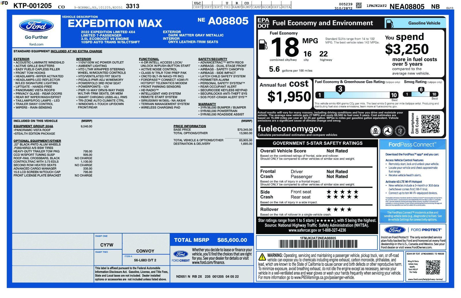 Used 2022 Dark Matter Metallic Ford Limited image 11