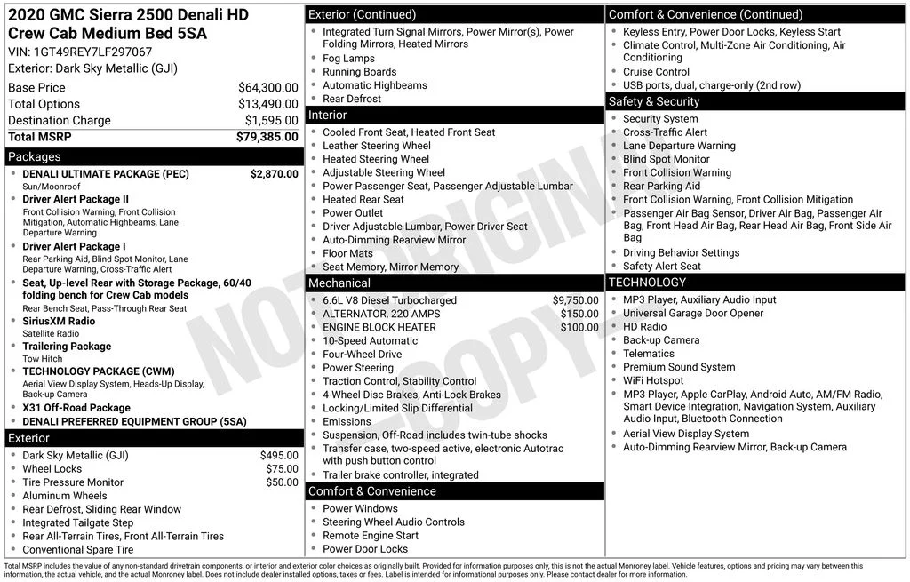 Used 2020 Dark Sky Metallic GMC Denali image 9