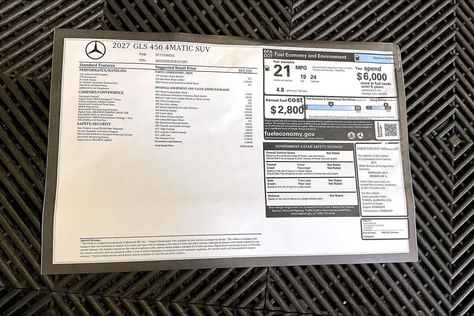 New 2027 Obsidian Black Metallic Mercedes-Benz GLS 450 image 18
