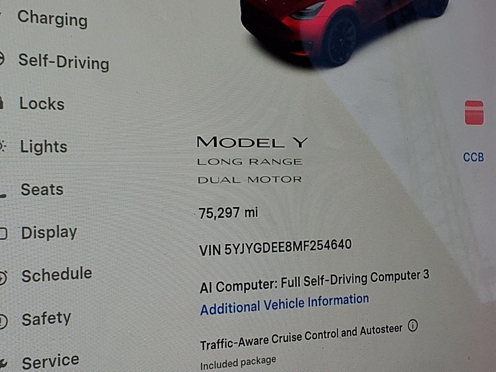 Used 2021 Red Multi-Coat Tesla Long Range image 27