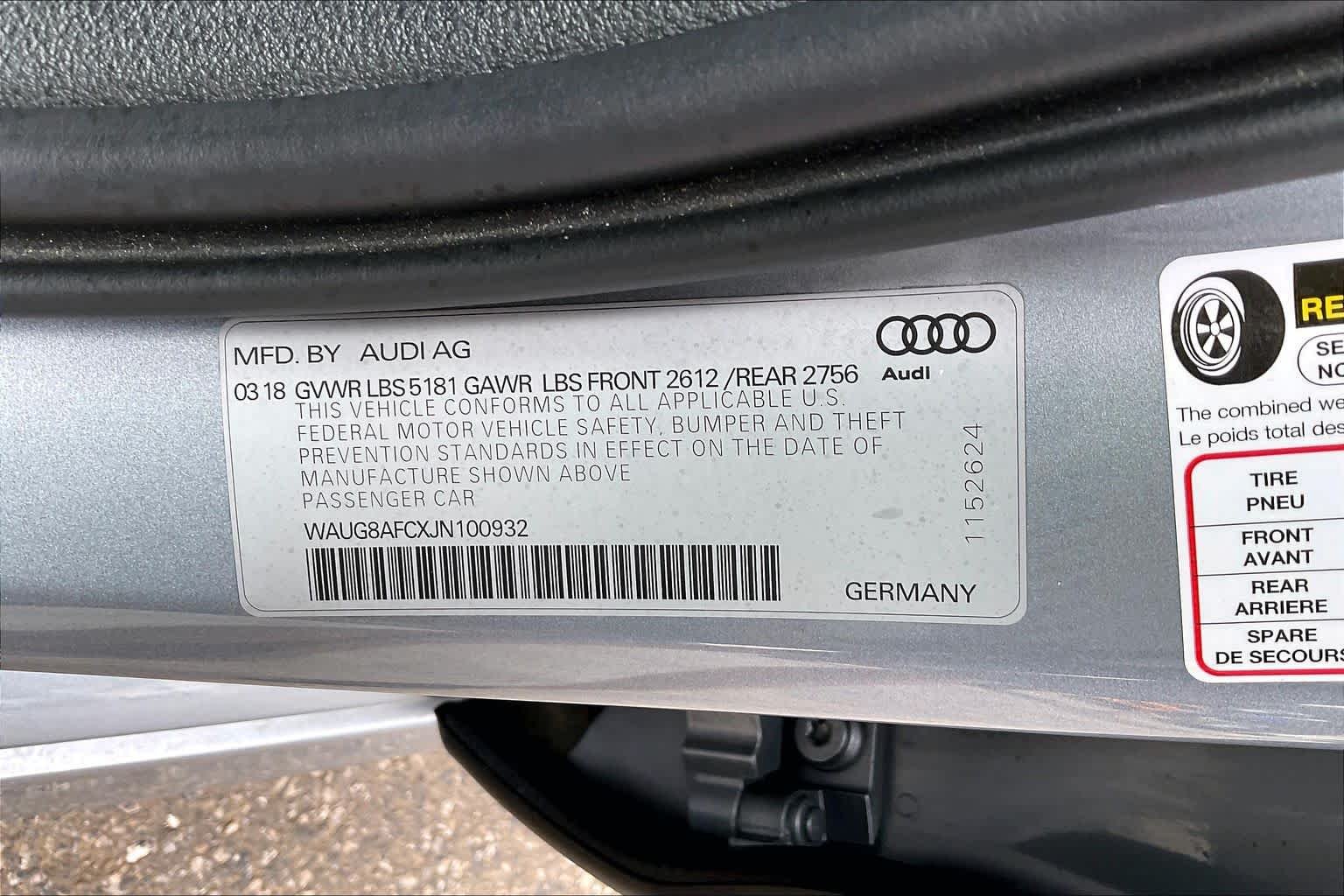Used 2018 Florett Silver Metallic Audi Premium Plus image 34
