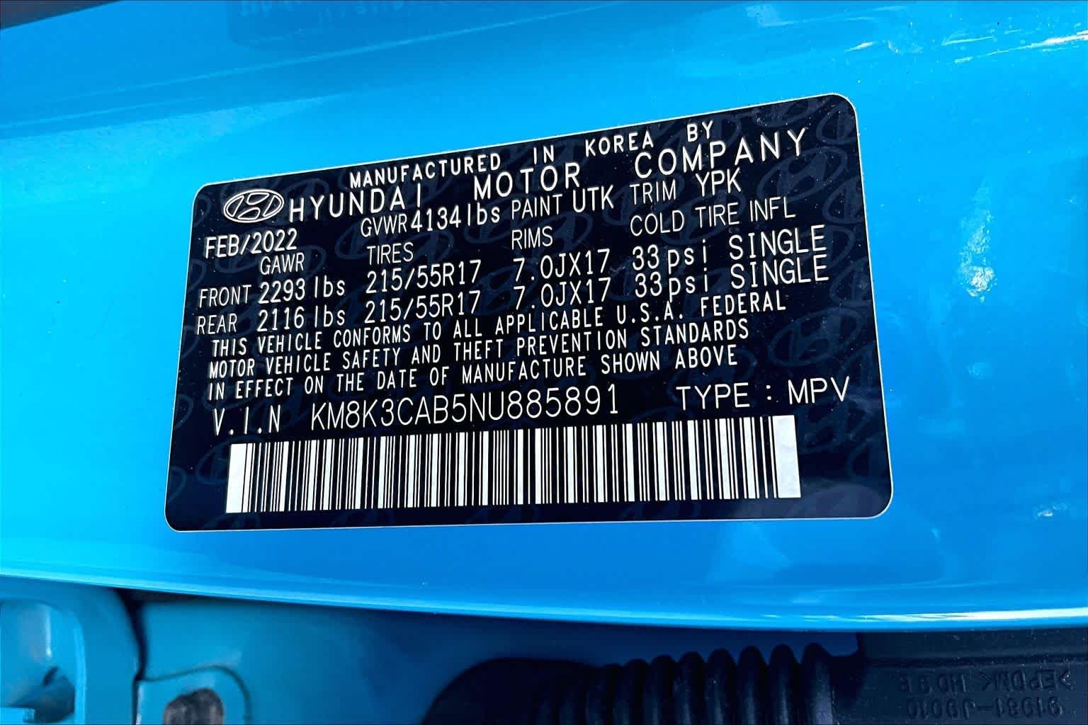 Used 2022 Teal Isle Hyundai SEL image 34