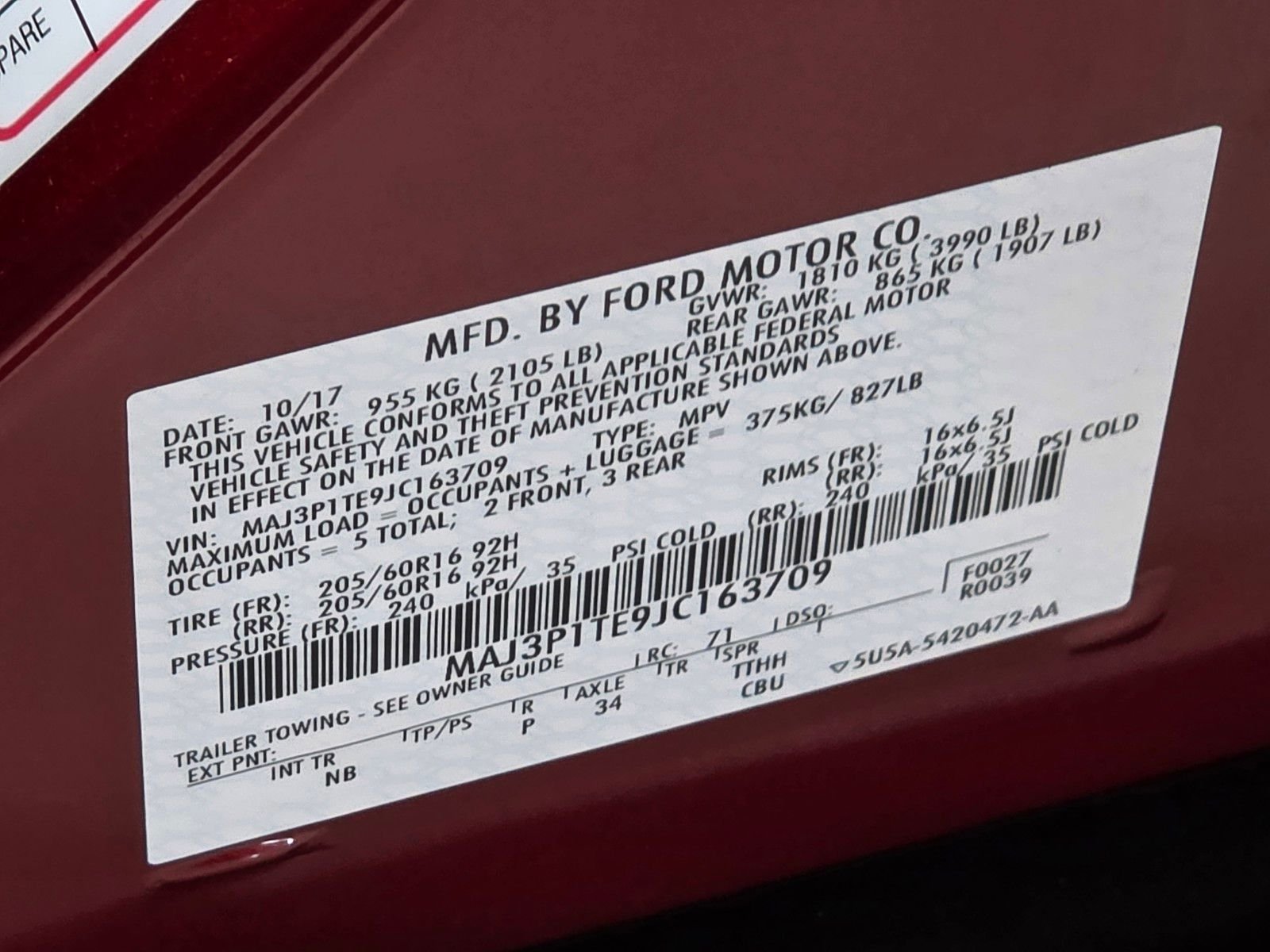 Used 2018 Ruby Red Metallic Ford SE image 35