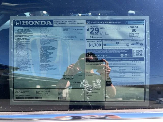 New 2026 Platinum White Pearl Honda EX-L image 30
