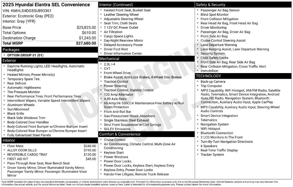 Used 2025 Gray Hyundai SEL Convenience image 6
