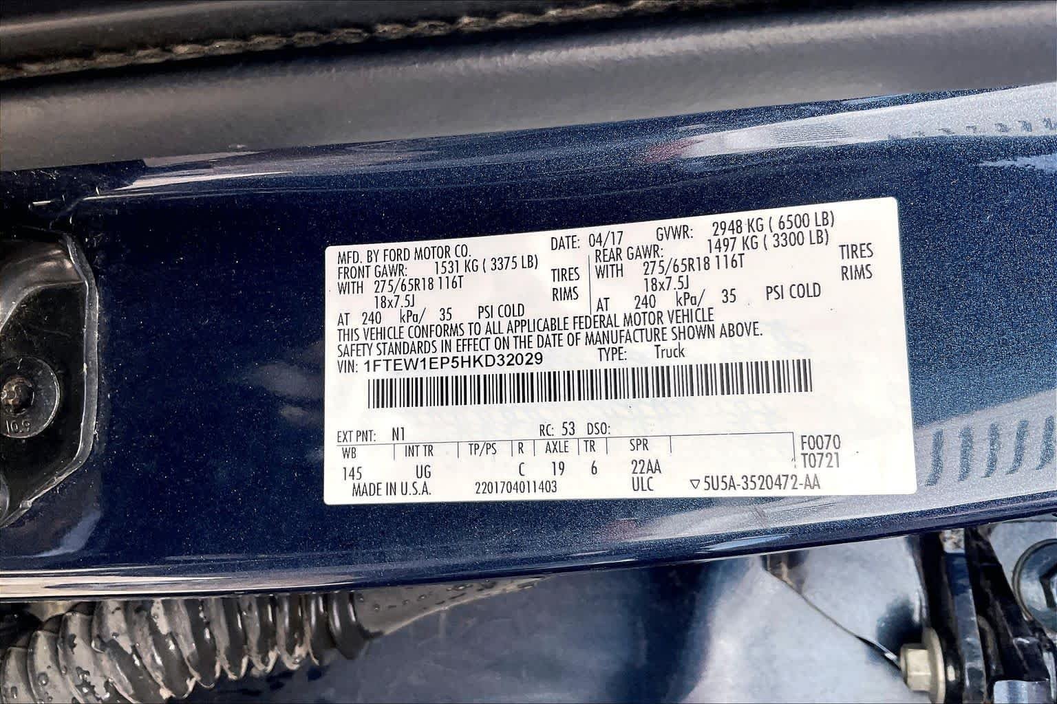 Used 2017 Blue Jeans Metallic Ford XLT image 34