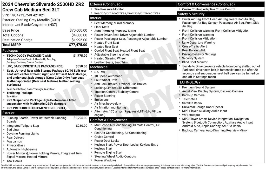 Used 2024 Gray Chevrolet ZR2 image 8