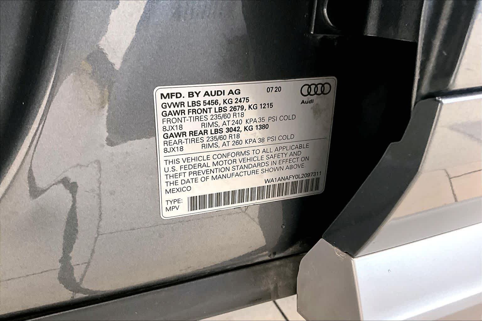 Used 2020 Monsoon Gray Metallic Audi Premium image 36