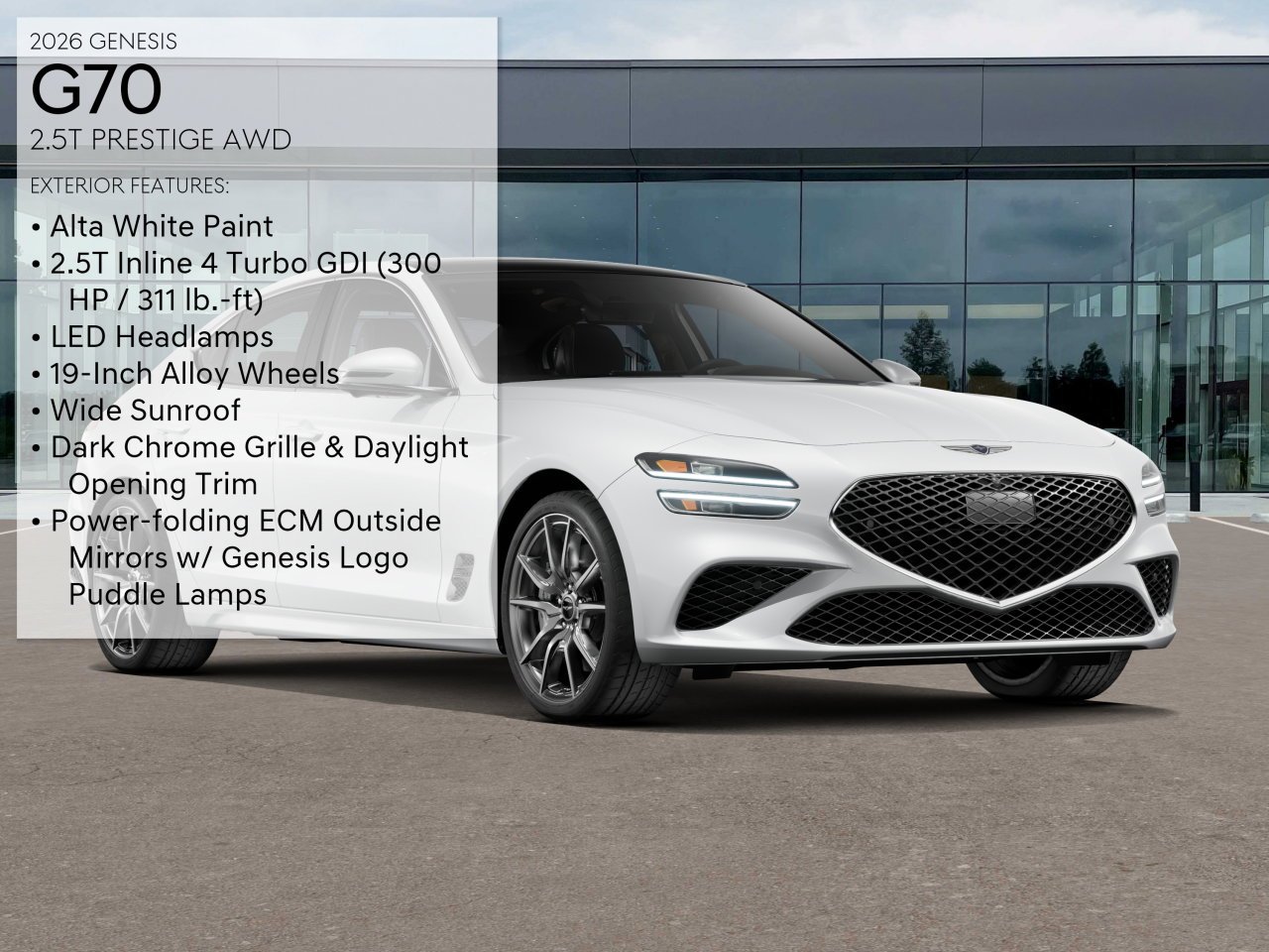 New 2026 Alta White Genesis 2.5T PRESTIGE image 3