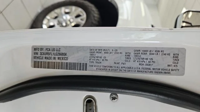 Used 2020 Bright White Clearcoat Ram Laramie image 38
