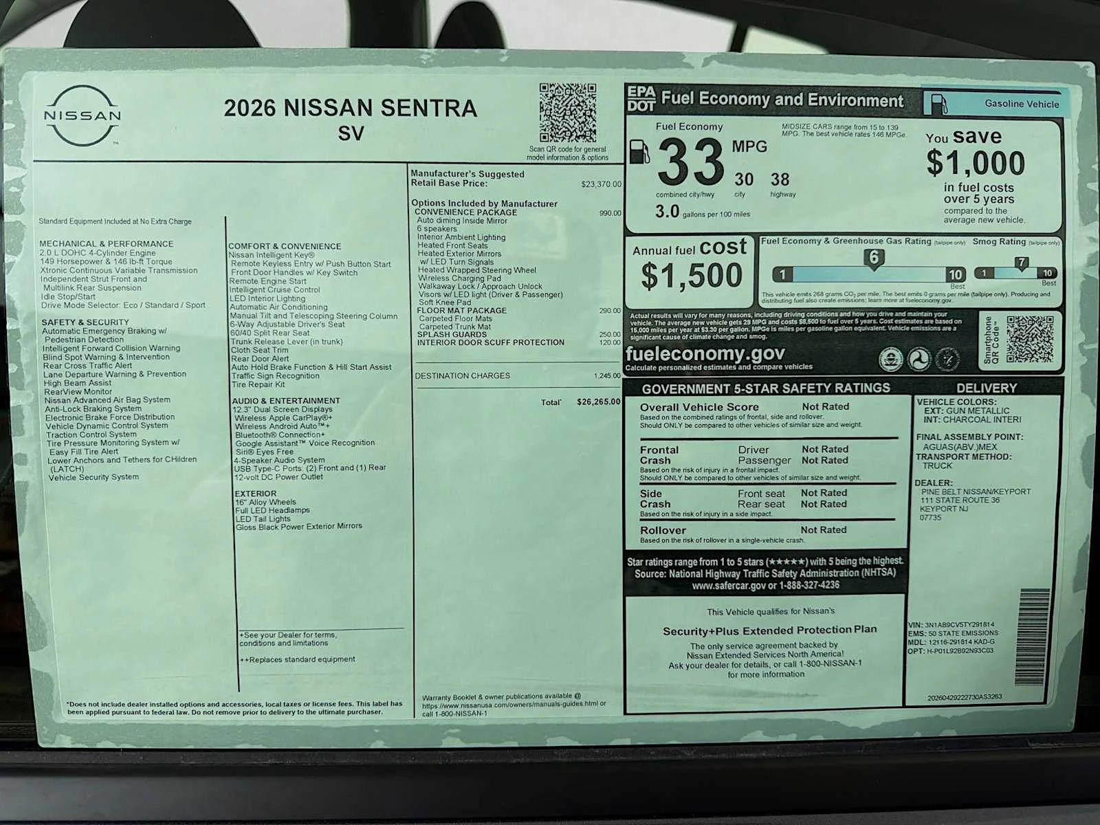 New 2026 Gun Metallic Nissan SV image 6