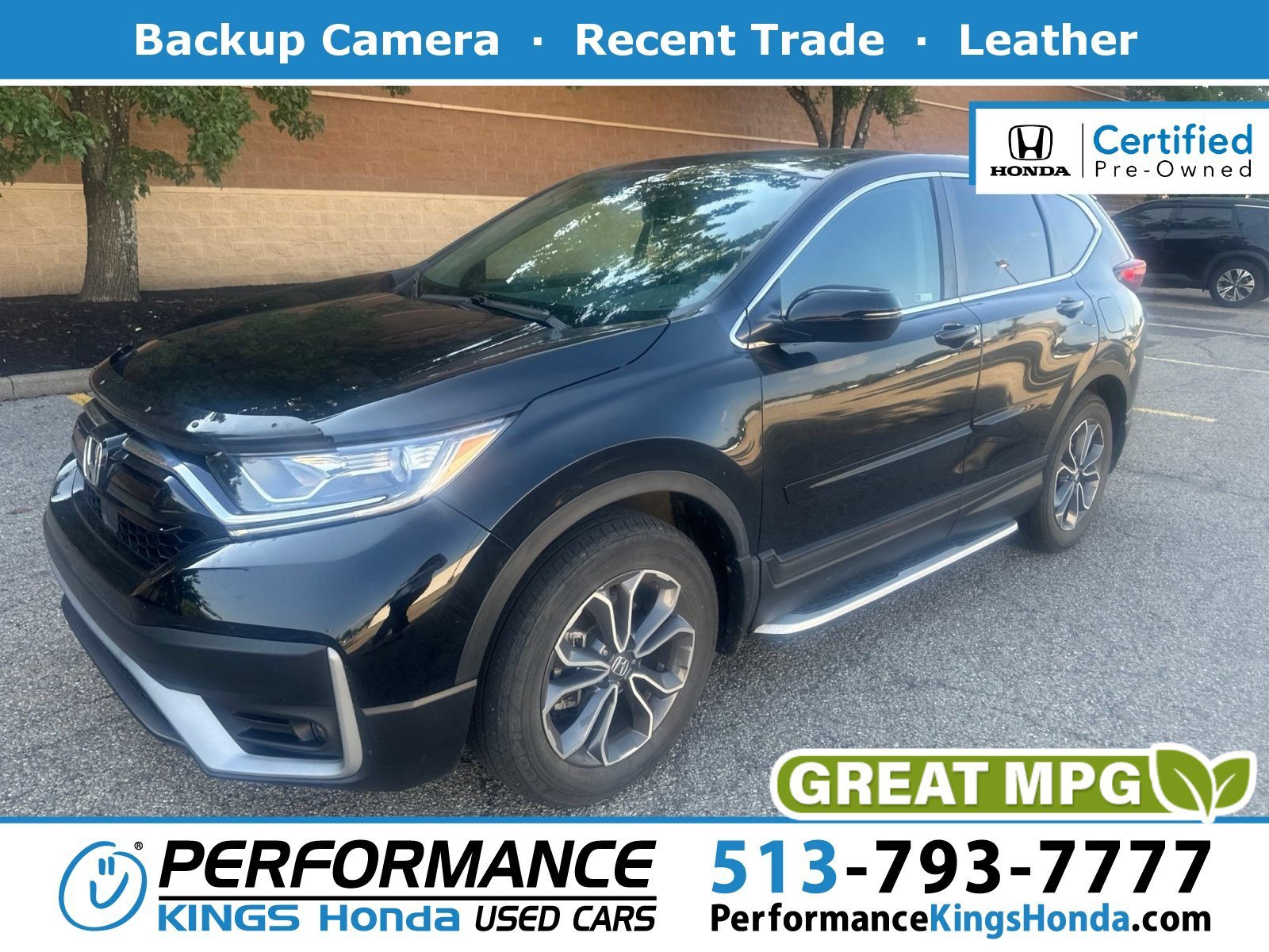 Certified Used 2022 Crystal Black Pearl Honda EX-L image 1
