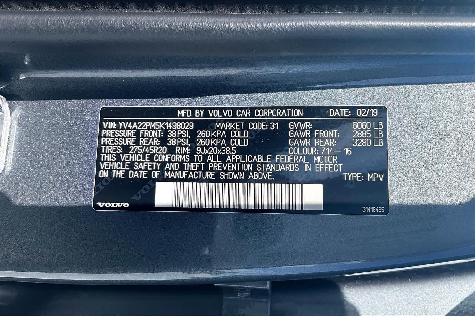 Used 2019 Osmium Grey Metallic Volvo R-Design image 32