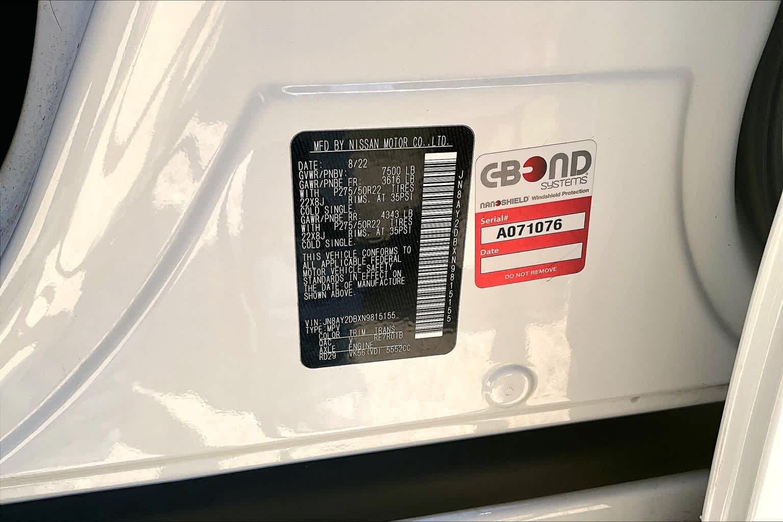 Certified Used 2022 Aspen White TriCoat Pearl Nissan Platinum image 34