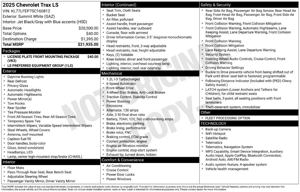 Used 2025 White Chevrolet LS image 23