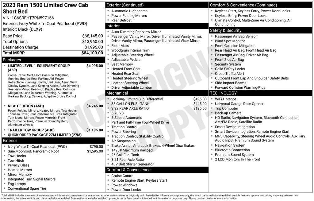 Used 2023 Off-white Ram Limited Crew Cab 4x4 5