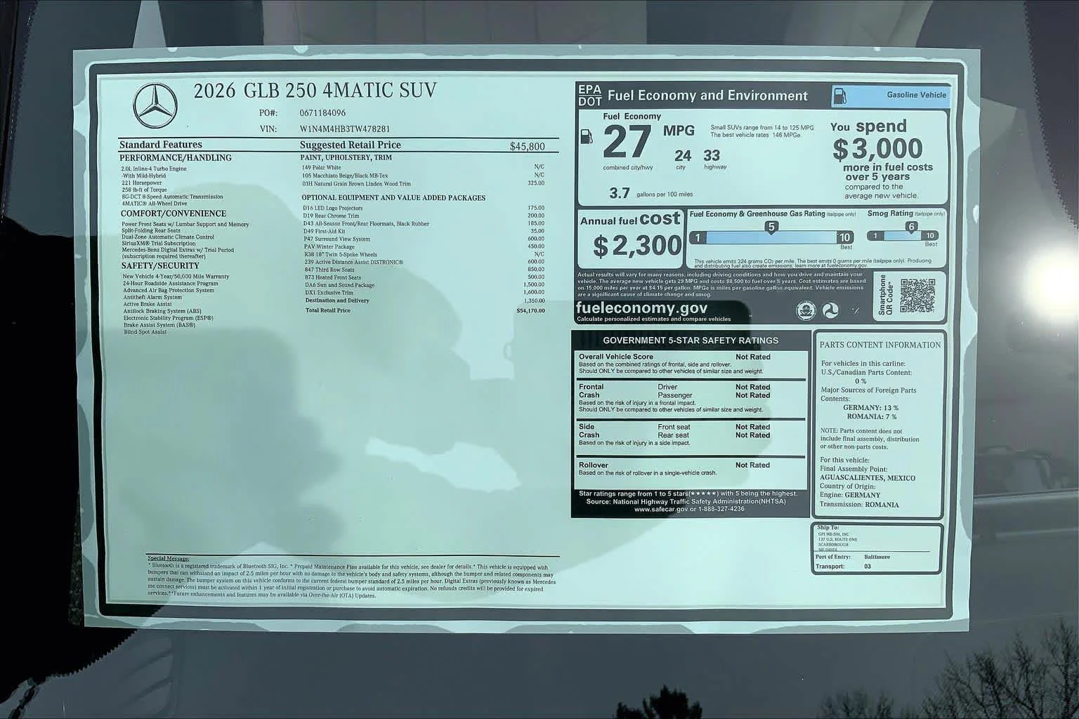 Certified Used 2026 Polar White Mercedes-Benz GLB 250 image 26