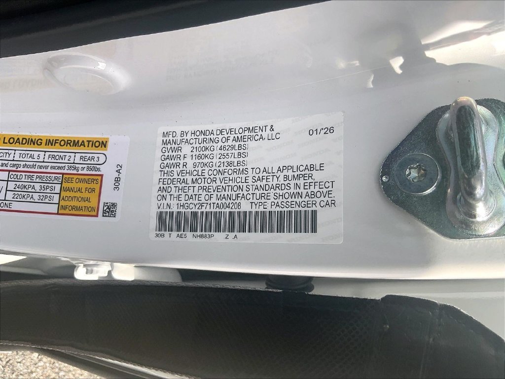 New 2026 Platinum White Pearl Honda Sport-L image 17