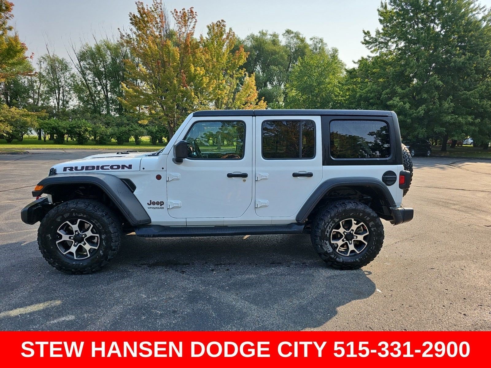 Used 2020 Bright White Clearcoat Jeep Rubicon image 1