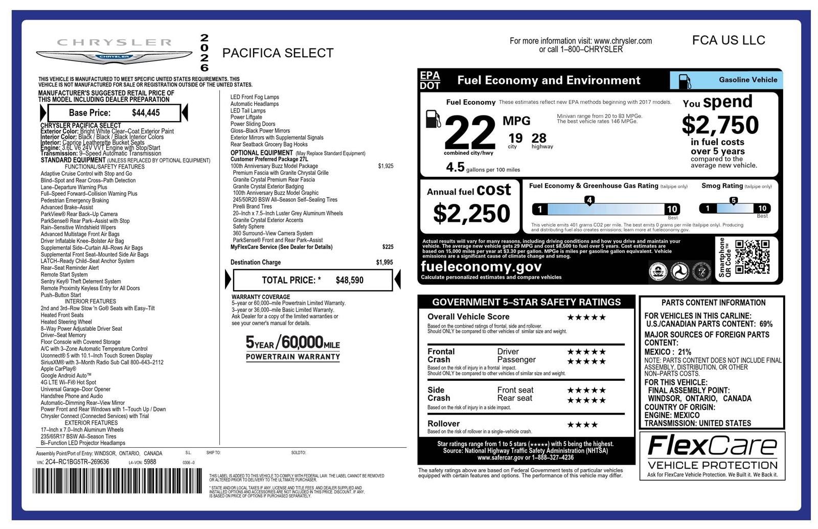 Used 2026 Bright White Clearcoat Chrysler Select image 2