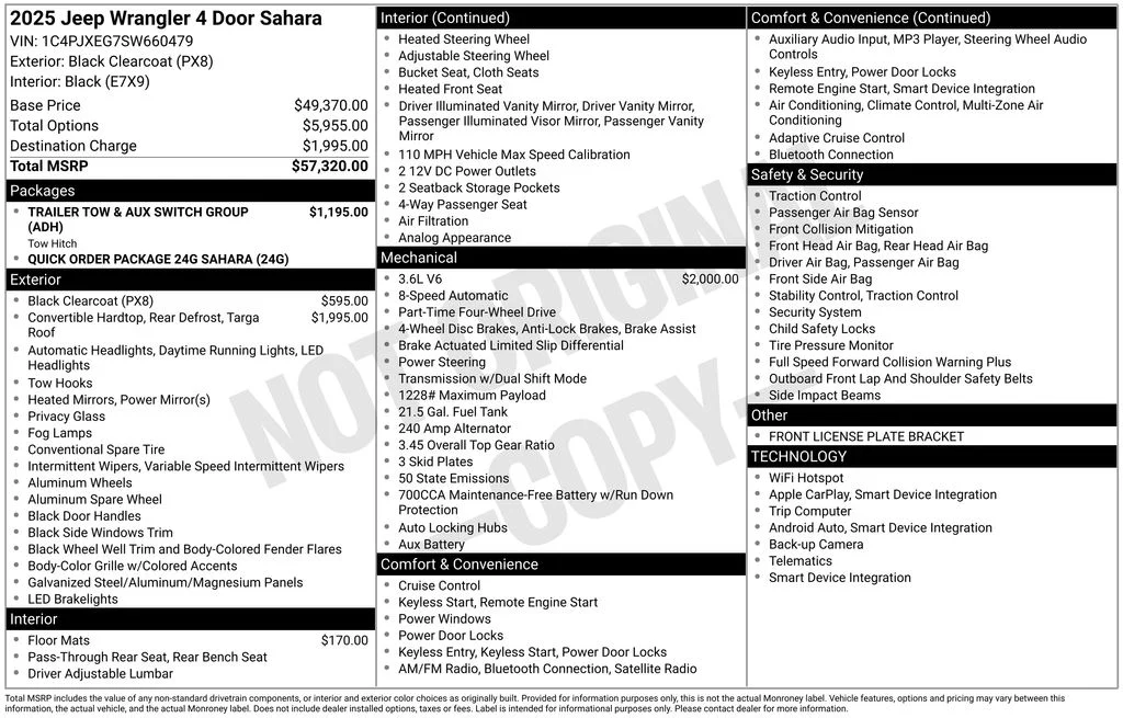 New 2025 Black Clear-Coat Exterior Paint Jeep Sahara image 6