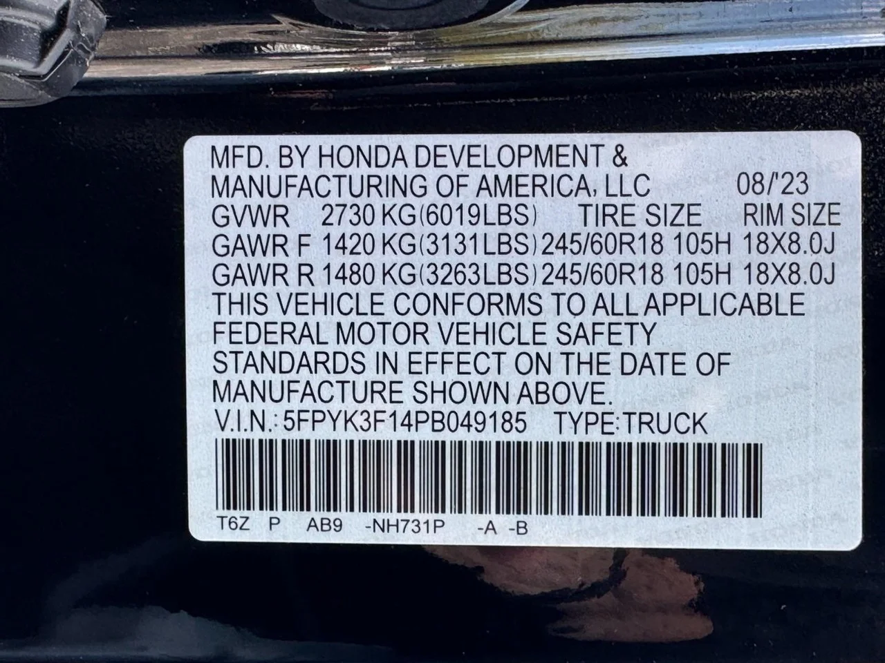 Certified Used 2023 Crystal Black Pearl Honda Sport image 25