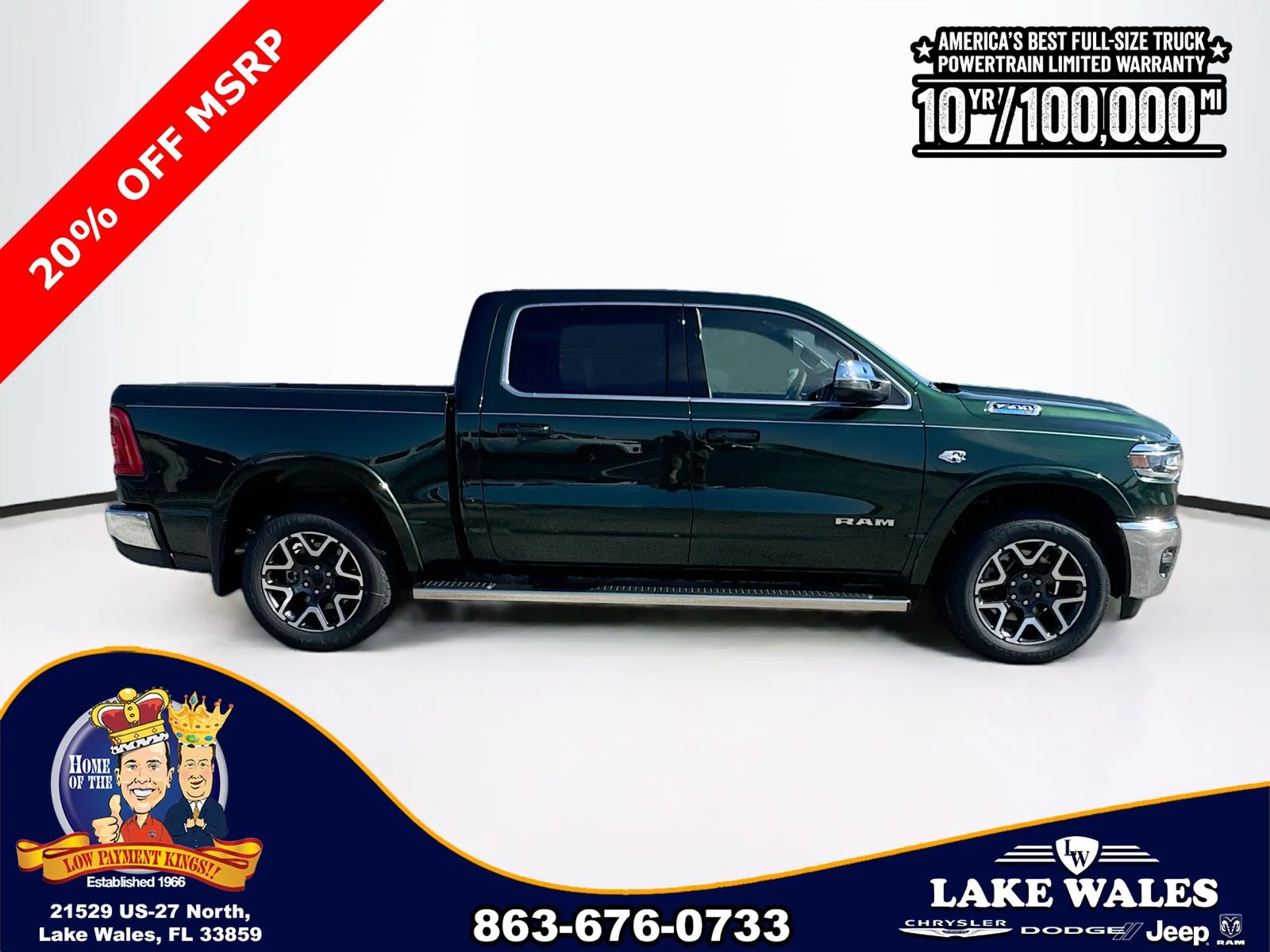 New 2026 Serrano-Green Metallic Exterior Paint RAM LARAMIE image 7